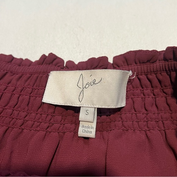 JOIE Maroon Burgundy Pleated Pull On Skirt Size S Fall Winter - Picture 4 of 8